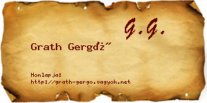 Grath Gergő névjegykártya